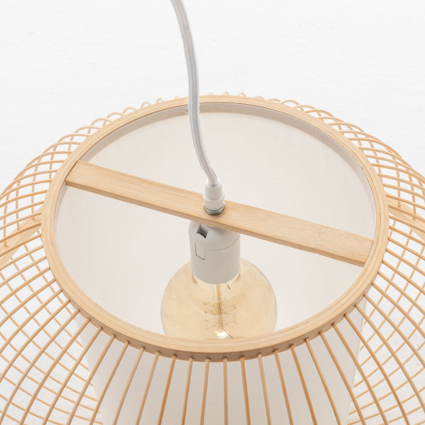 Natural Woven Bamboo Sphere Pendant Lamp Hanging Light Bell Shade Boho Tropical - Home & Garden > Lighting > Ceiling