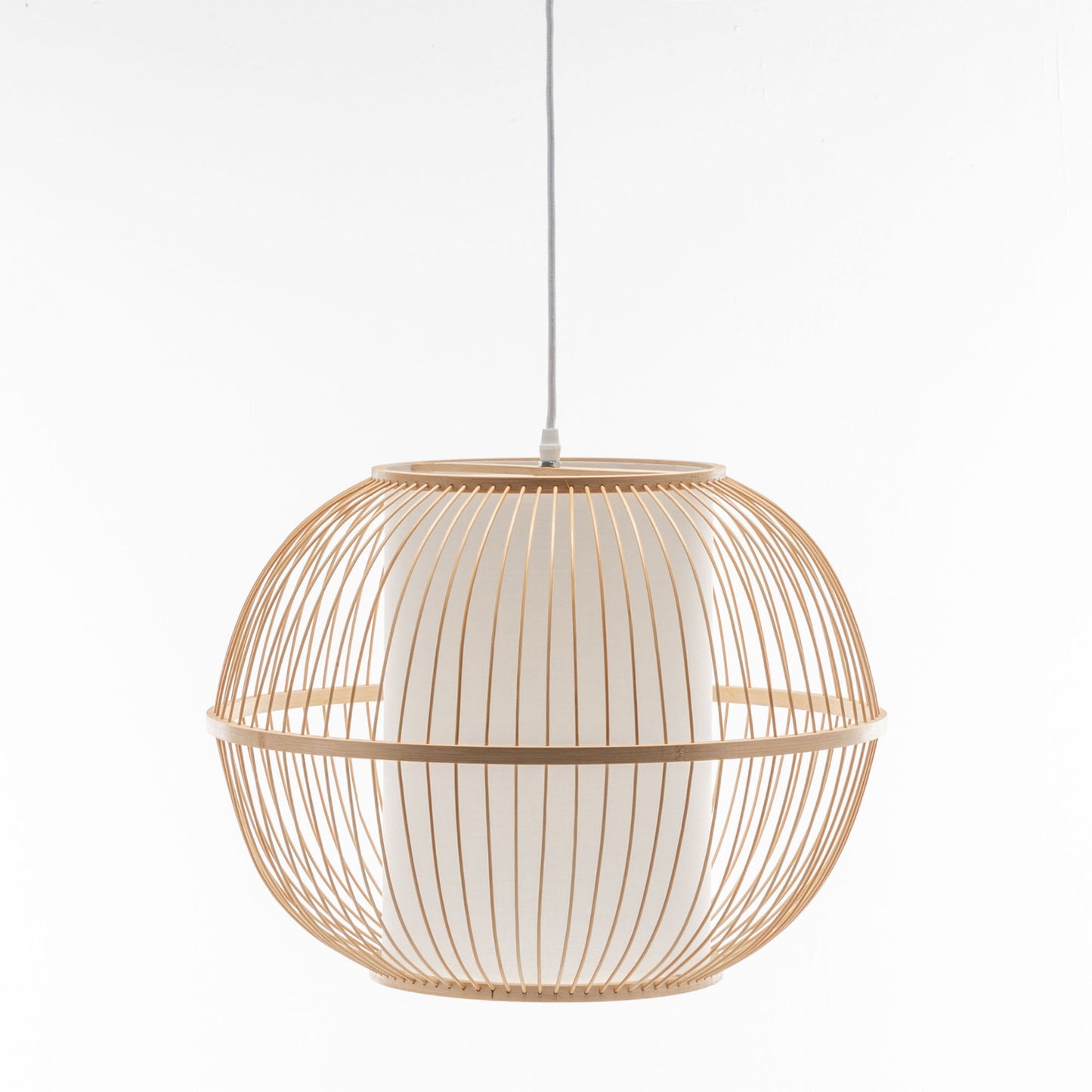Natural Woven Bamboo Sphere Pendant Lamp Hanging Light Bell Shade Boho Tropical - Home & Garden > Lighting > Ceiling
