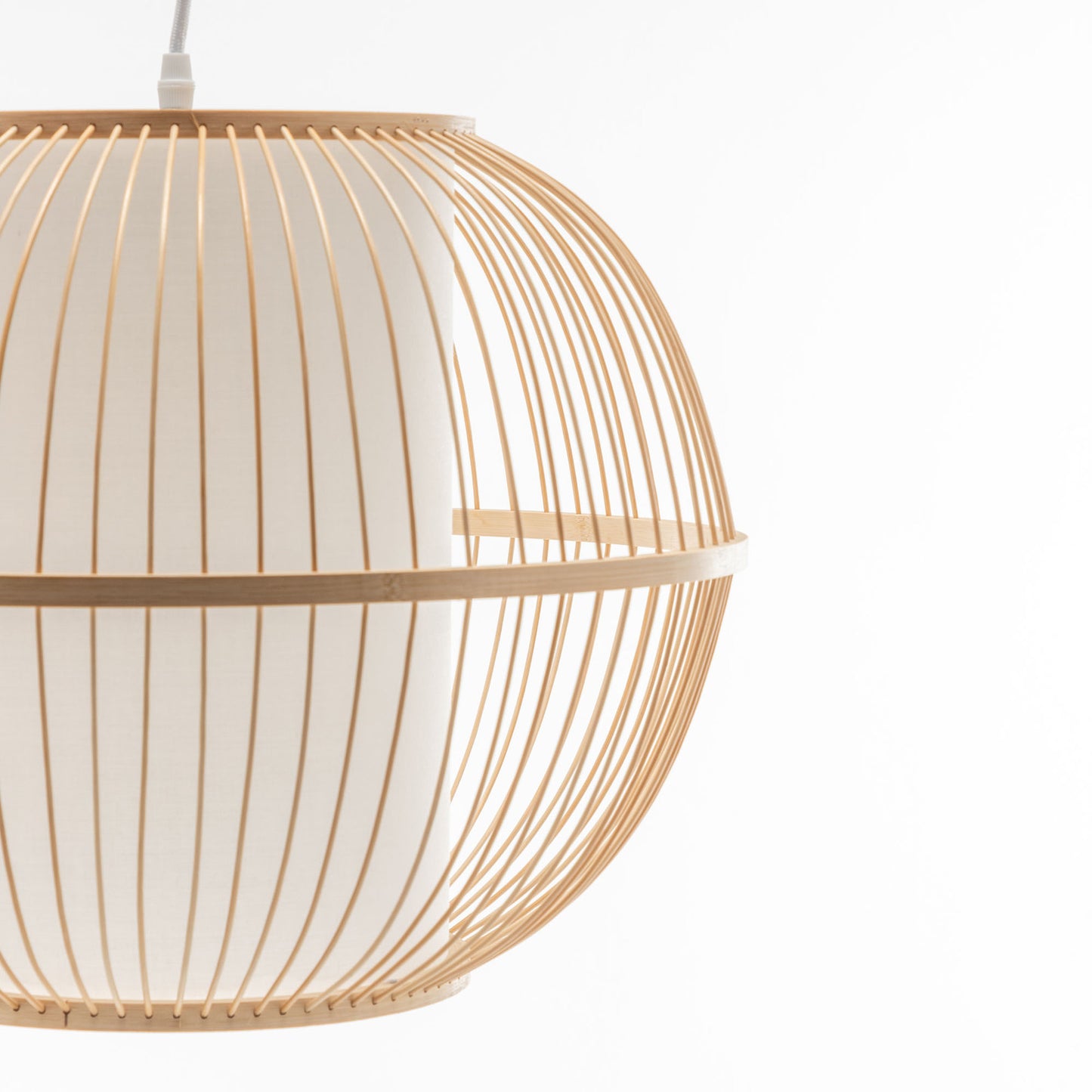 Natural Woven Bamboo Sphere Pendant Lamp Hanging Light Bell Shade Boho Tropical - Home & Garden > Lighting > Ceiling
