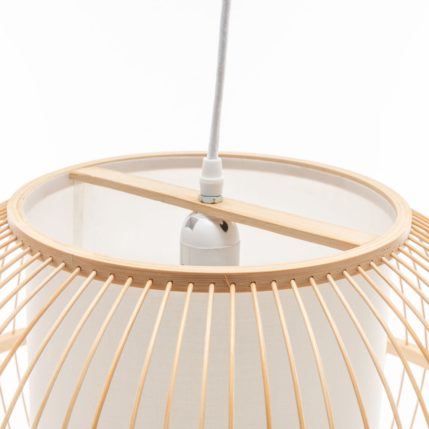 Natural Woven Bamboo Sphere Pendant Lamp Hanging Light Bell Shade Boho Tropical - Home & Garden > Lighting > Ceiling