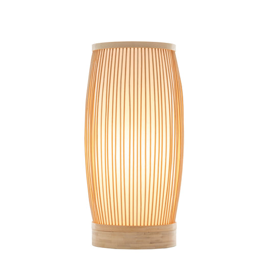Natural Woven Bamboo Cylinder Table Lamp Light Shade Boho Tropical Coastal Home & Garden > Lighting > Table Lamps