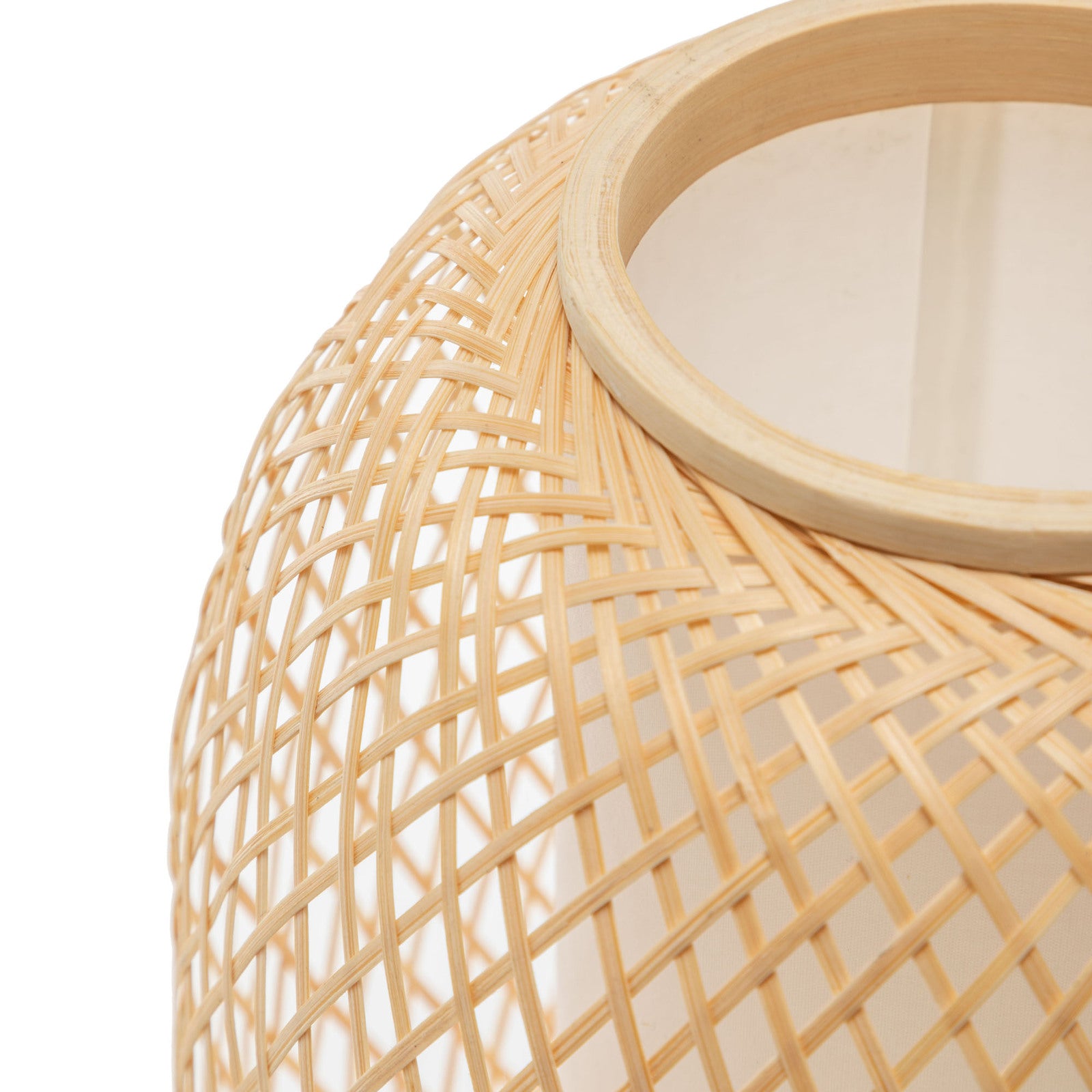 Natural Woven Bamboo Oval Table Lamp Light Shade Boho Tropical Coastal Home & Garden > Lighting > Table Lamps