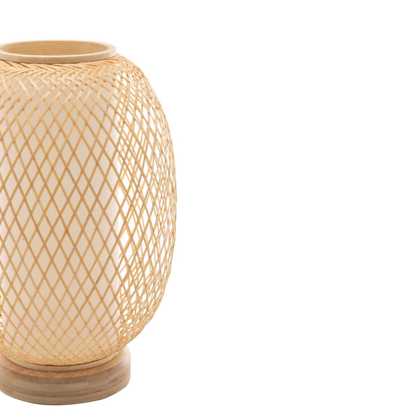 Natural Woven Bamboo Oval Table Lamp Light Shade Boho Tropical Coastal Home & Garden > Lighting > Table Lamps