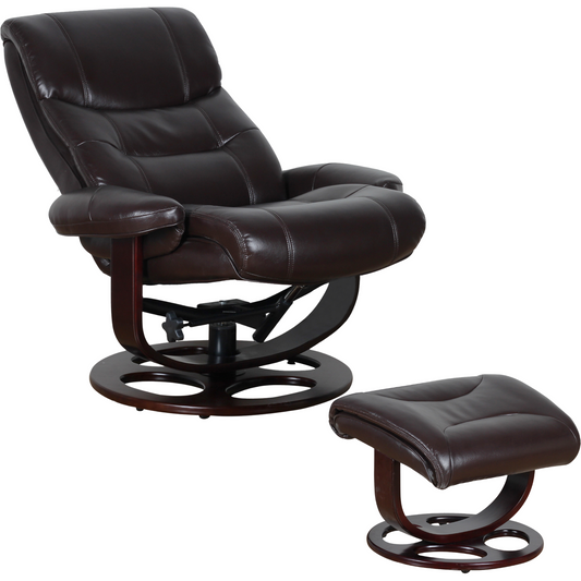 Julio Faux Leather Premium Reclining Lounge Arm Chair w/ Ottoman Swivel Sofa Furniture > Bar Stools & Chairs > Arm