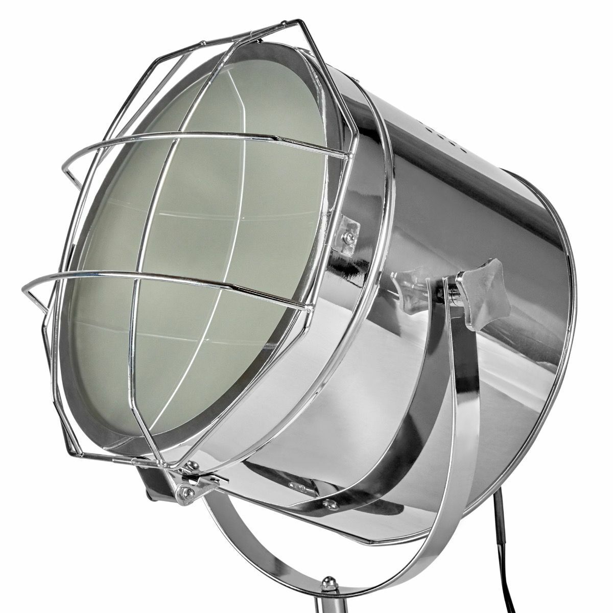 Nautical Tripod Floor Lamp Search Light Modern Chrome Head with Mesh Home & Garden > Lighting > Floor Lamps