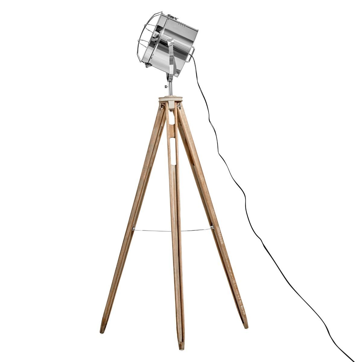 Nautical Tripod Floor Lamp Search Light Modern Chrome Head with Mesh Home & Garden > Lighting > Floor Lamps