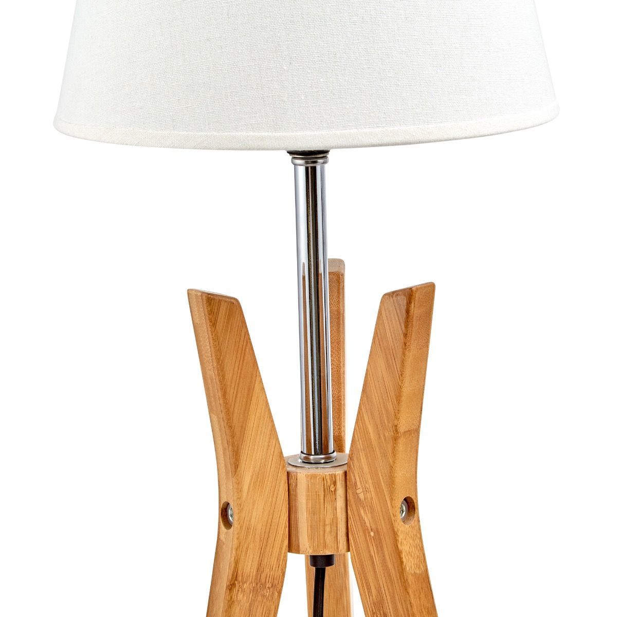 Bamboo Tripod Table Lamp Desk Modern Rustic Geo Light w Linen Shade Home & Garden > Lighting > Table Lamps