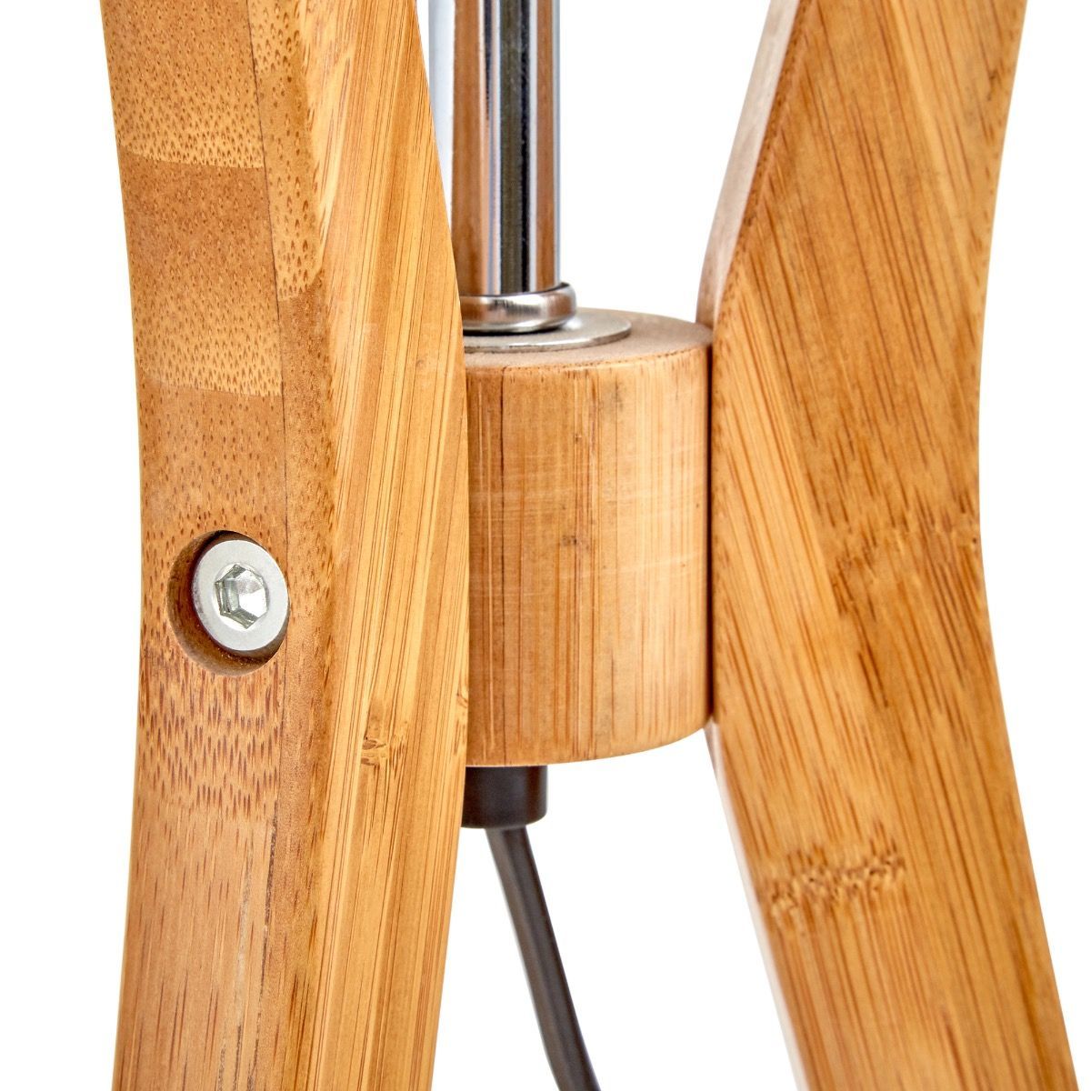 Bamboo Tripod Table Lamp Desk Modern Rustic Geo Light w Linen Shade Home & Garden > Lighting > Table Lamps