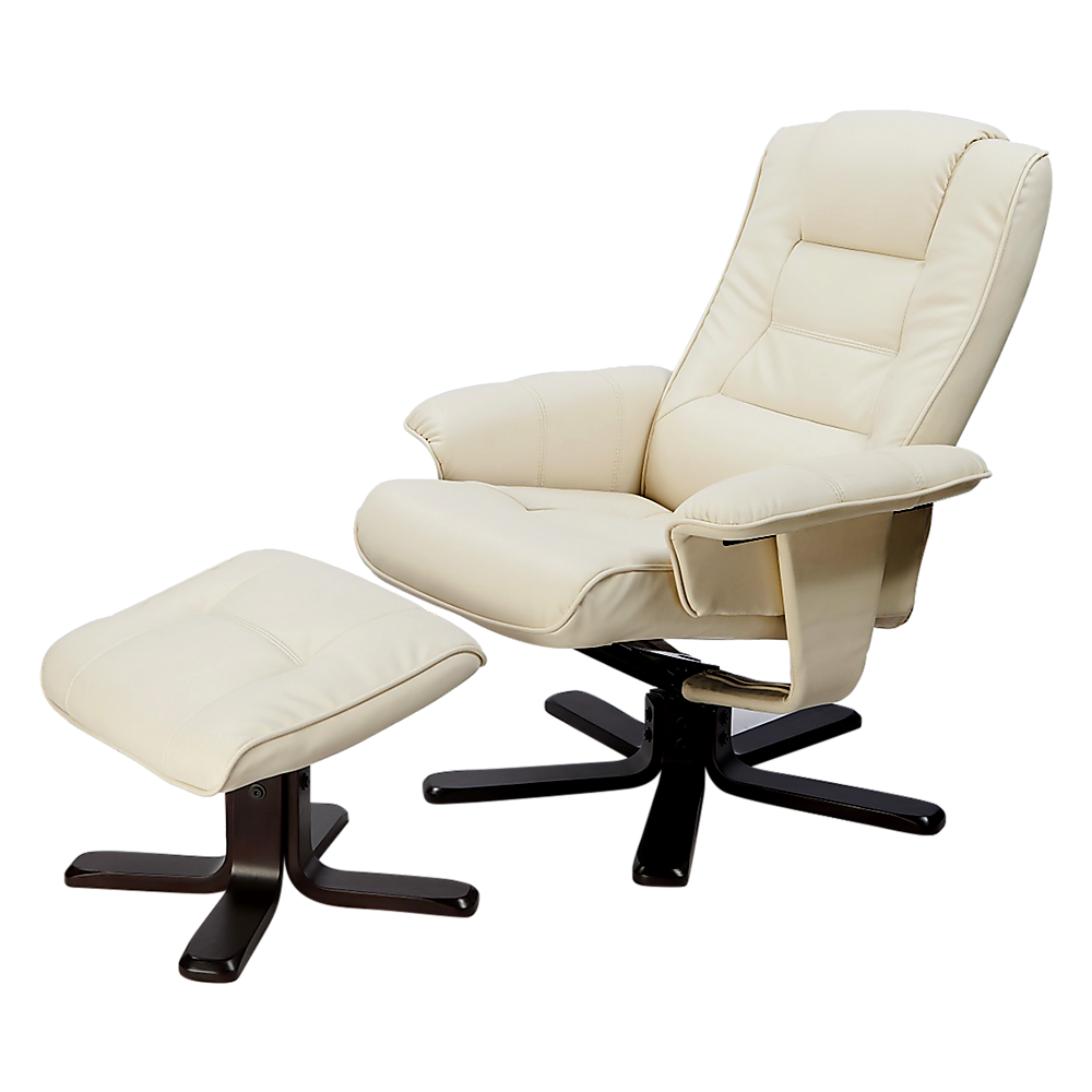 PU Leather Massage Chair Recliner Ottoman Lounge Remote - Furniture > Bar Stools & Chairs > Arm Chairs & Recliners