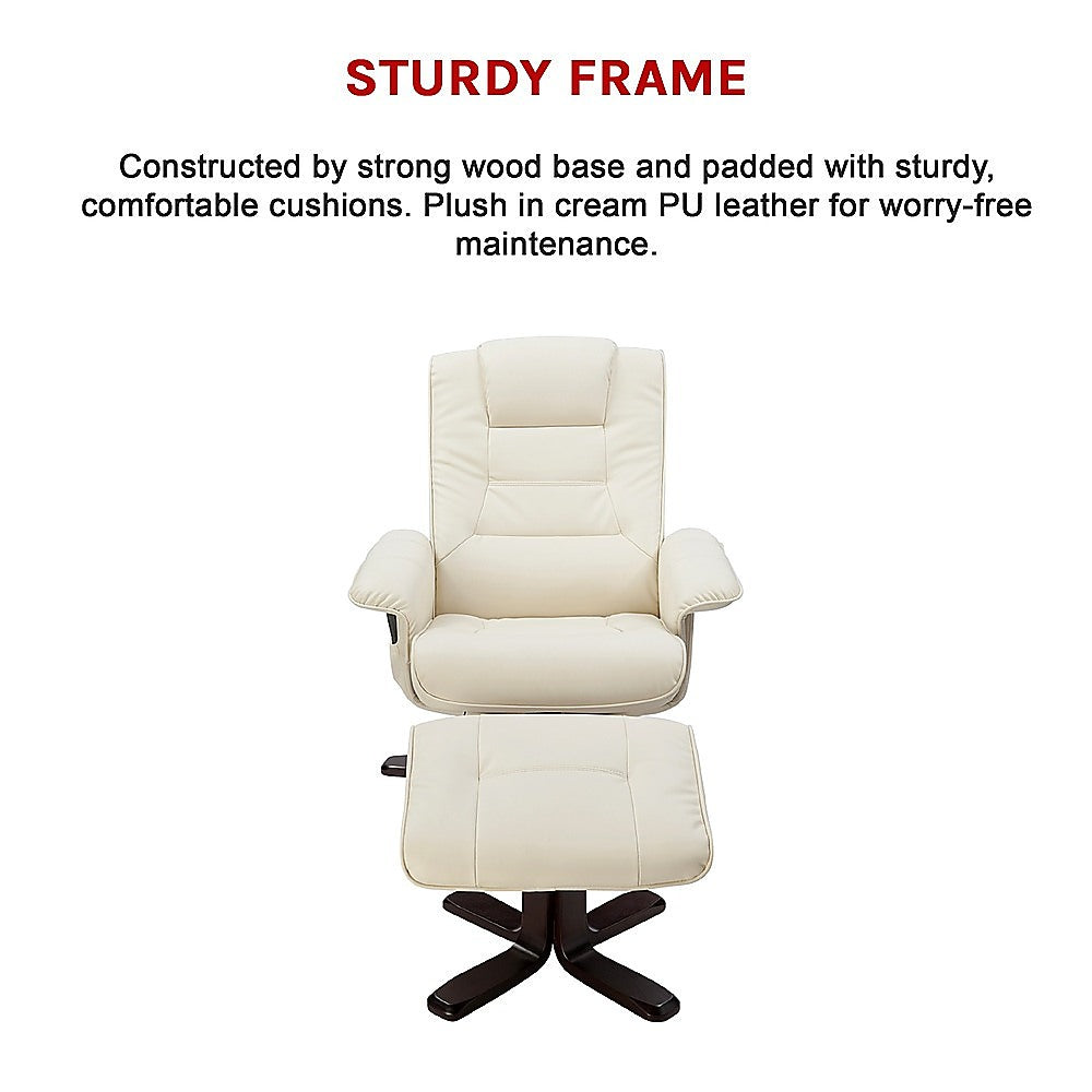 PU Leather Massage Chair Recliner Ottoman Lounge Remote - Furniture > Bar Stools & Chairs > Arm Chairs & Recliners