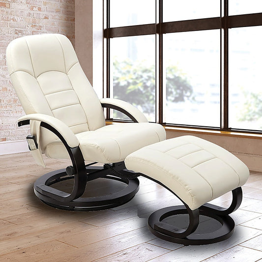 PU Leather Deluxe Massage Chair Recliner Ottoman Lounge Remote Furniture > Bar Stools & Chairs > Arm Chairs & Recliners
