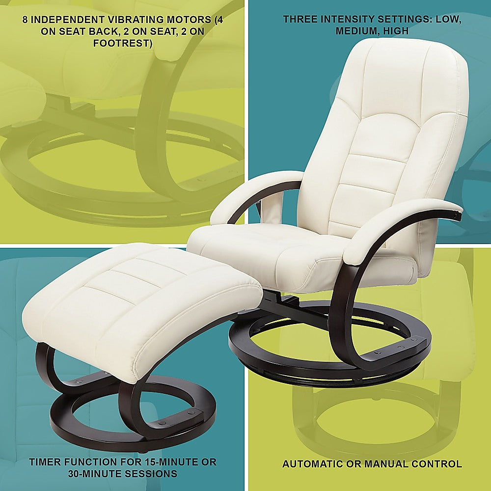 PU Leather Deluxe Massage Chair Recliner Ottoman Lounge Remote Furniture > Bar Stools & Chairs > Arm Chairs & Recliners