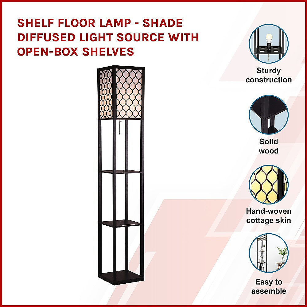 Shelf Floor Lamp Shade Diffused Light Source with Open Box Shelves Home & Garden > Lighting > Floor Lamps