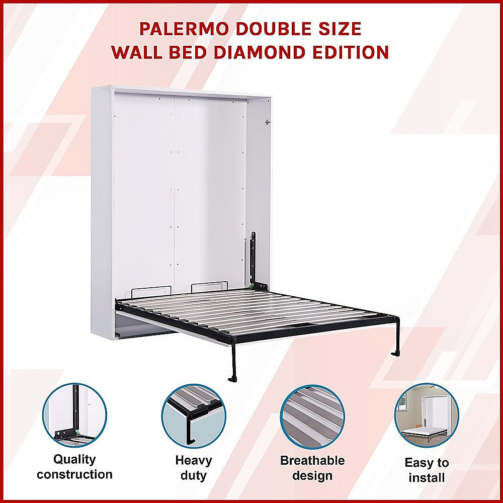 Palermo Double Size Wall Bed Diamond Edition Furniture > Bedroom > Beds & Bed Frames