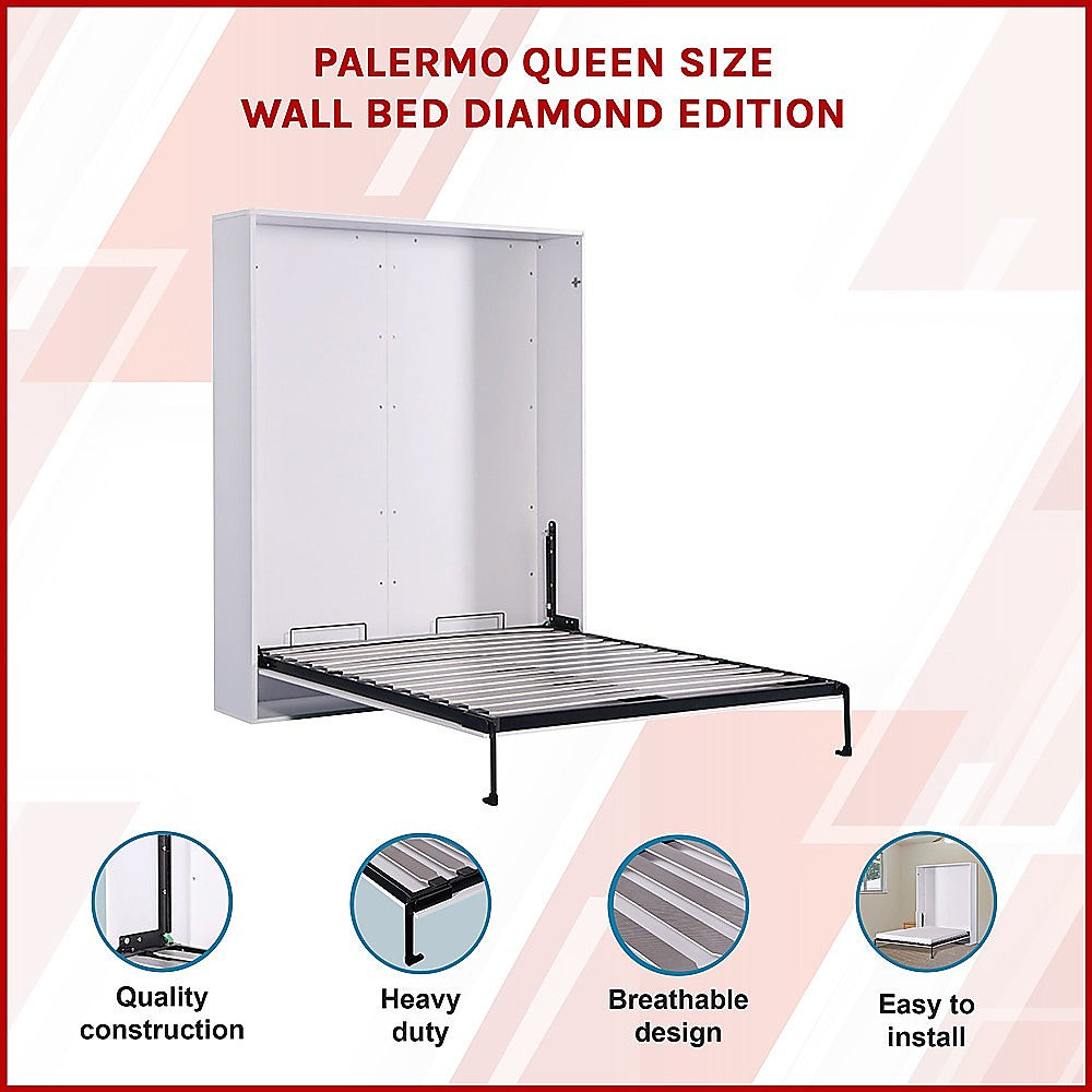 Palermo Queen Size Wall Bed Diamond Edition Furniture > Bedroom > Beds & Bed Frames