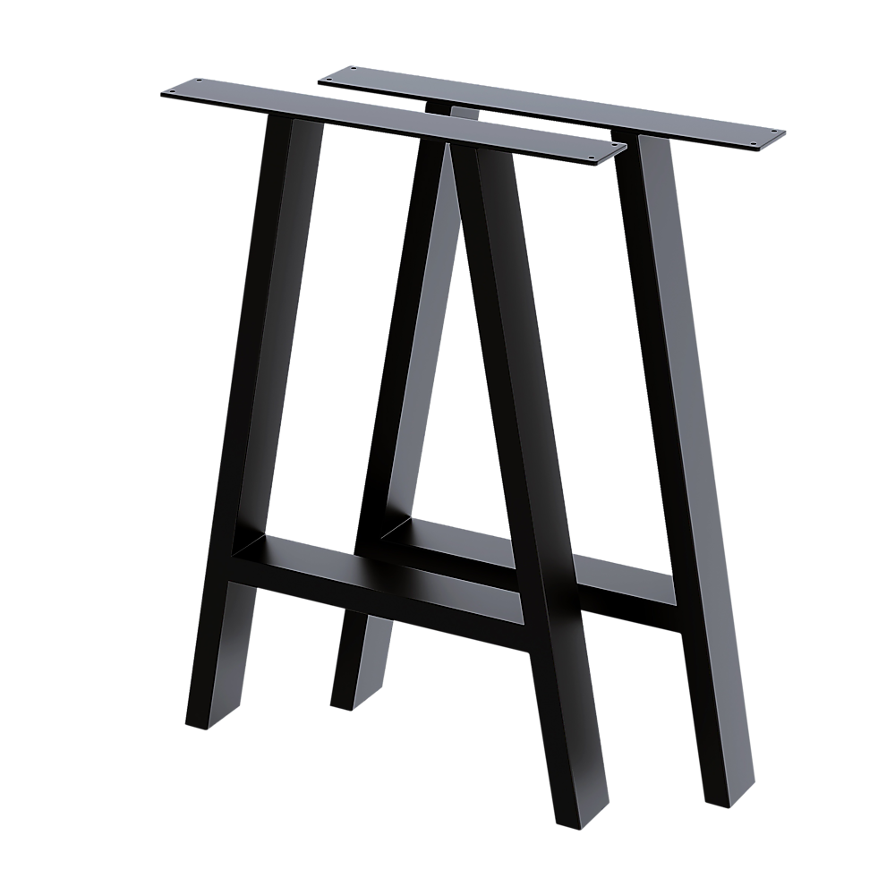 2x Rustic Dining Table Legs Steel Industrial Vintage 71cm - Black - Home & Garden > DIY > Table Tops & Bases