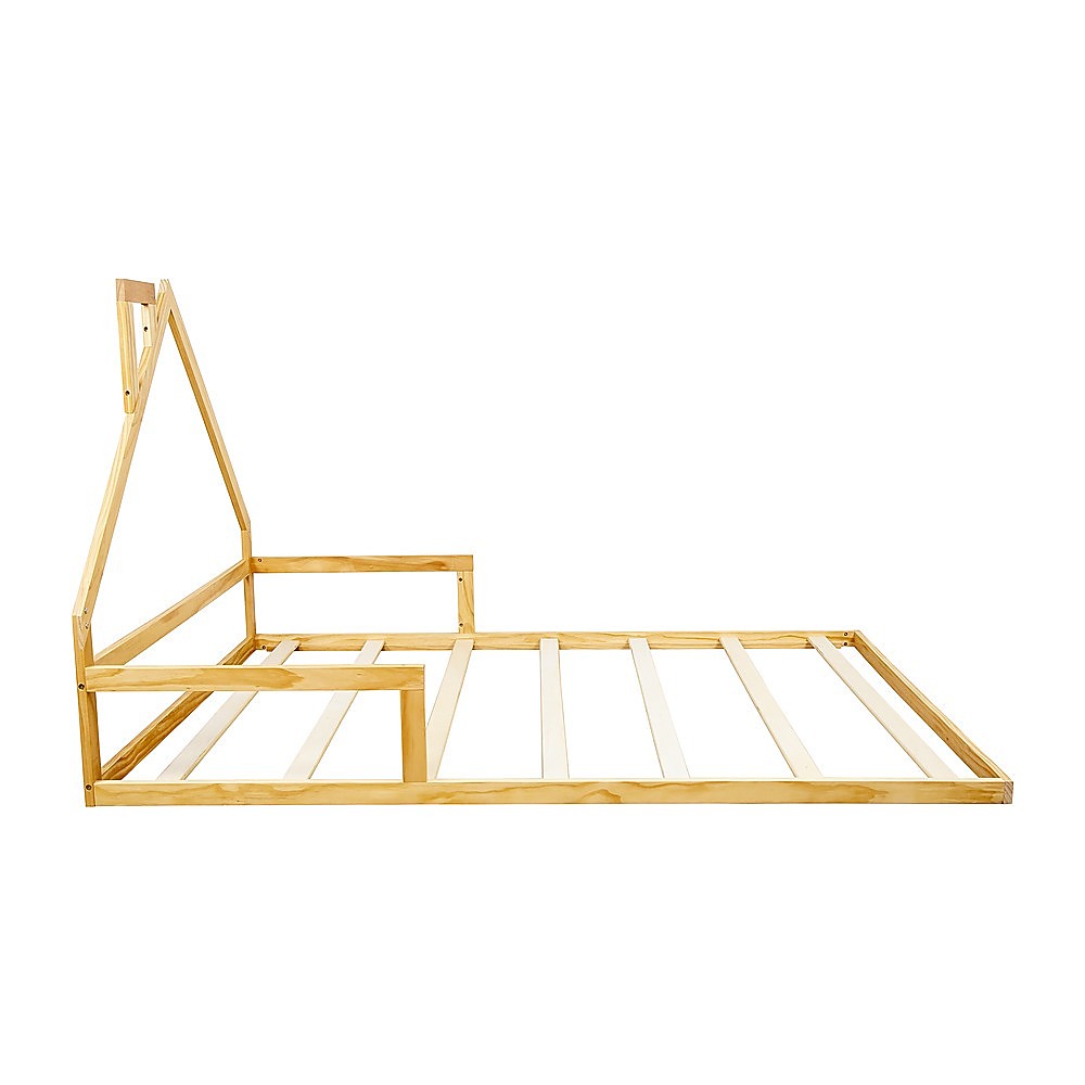 Pine Wood Floor Bed House Frame for Kids and Toddlers Furniture > Bedroom > Beds & Bed Frames