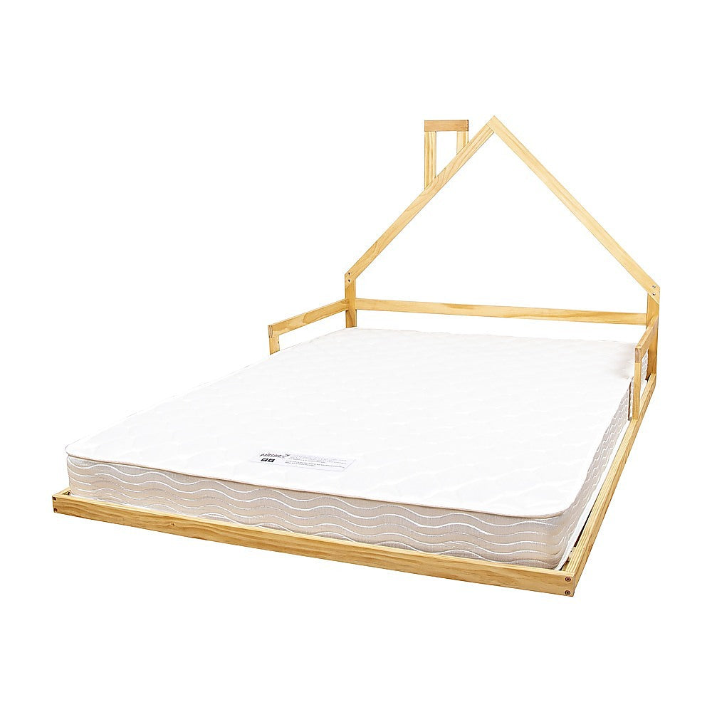 Pine Wood Floor Bed House Frame for Kids and Toddlers Furniture > Bedroom > Beds & Bed Frames