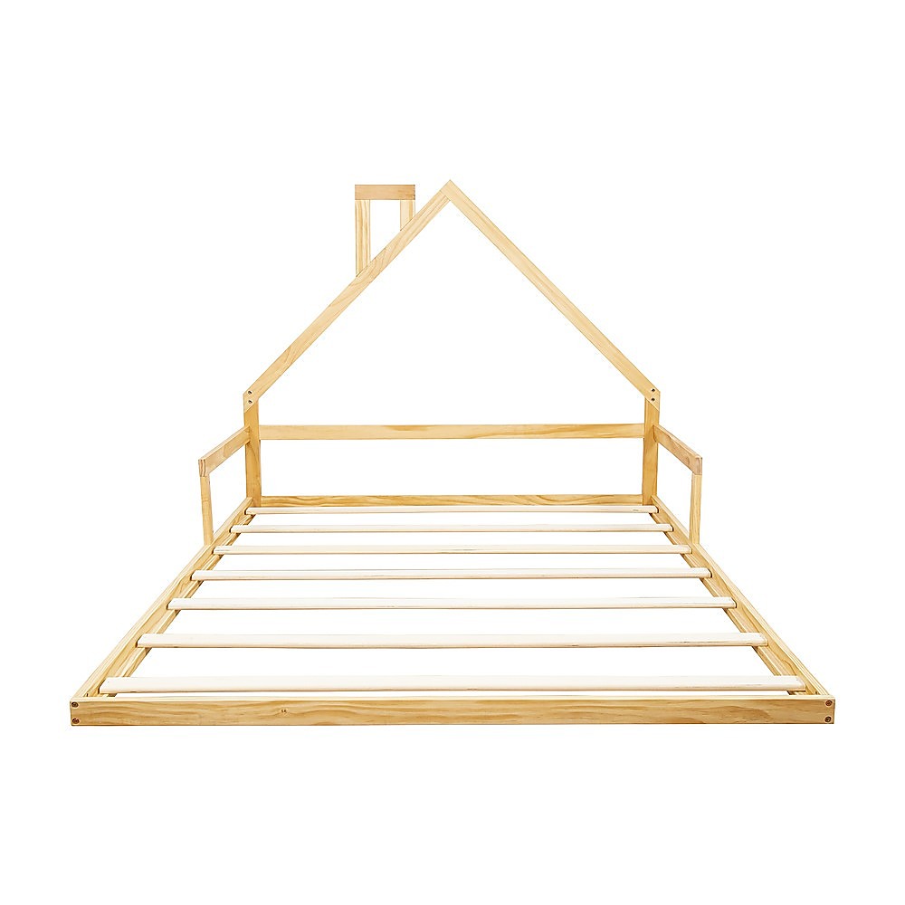 Pine Wood Floor Bed House Frame for Kids and Toddlers Furniture > Bedroom > Beds & Bed Frames