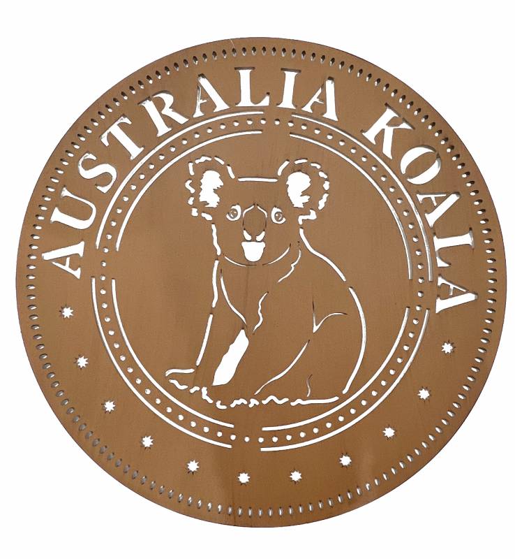 Set 2 Aus Penny Metal Wall Art Koala 98x98cm