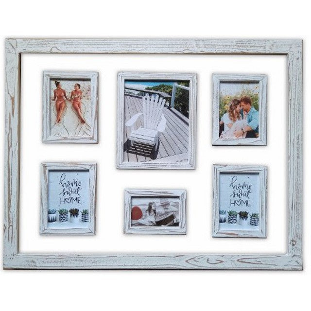 Rustic 6 Collage Photo Frame w Glass Background 82cm