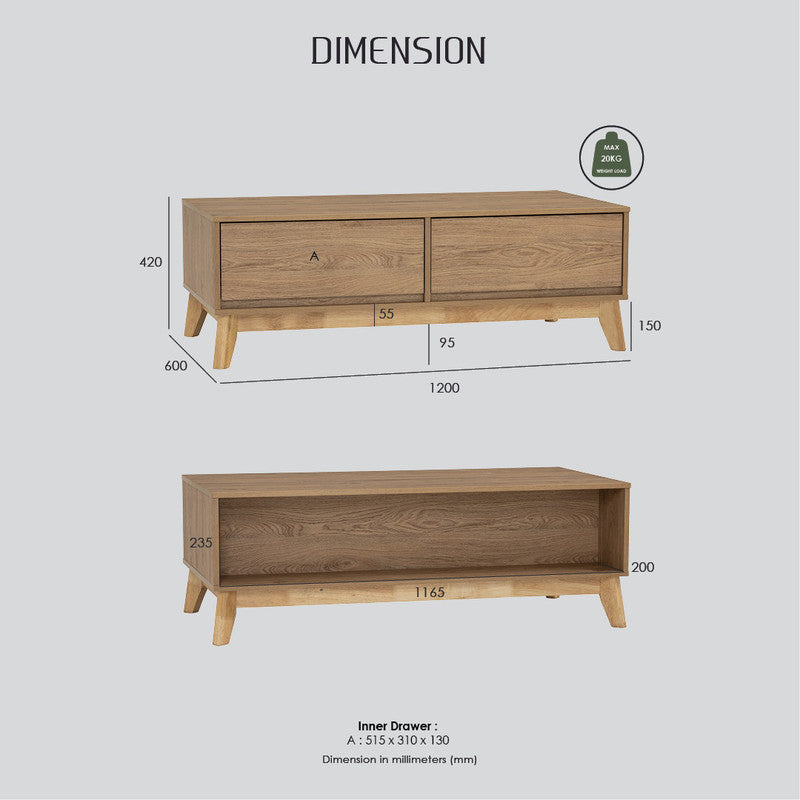 Hirado Coffee Table - Cocoa - Furniture > Living Room > Coffee Tables