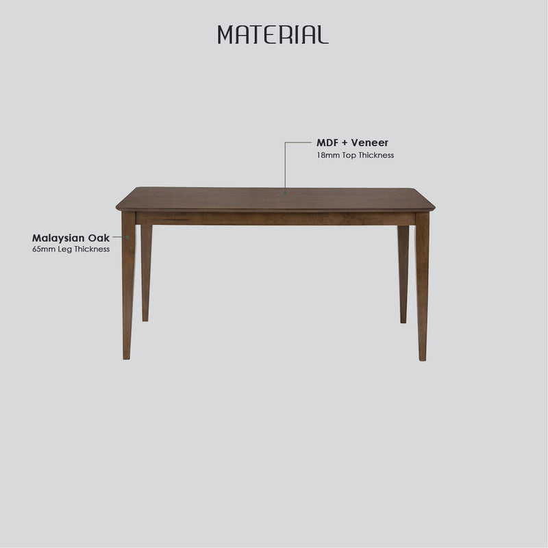 Allergo Dining Table 150cm Timber Dining Table Natural Furniture > Dining > Dining Tables