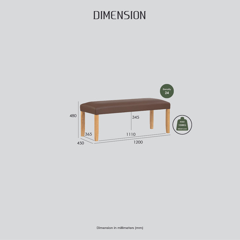 ALLEGRO Dining Table + 4x MESI Dining Chair + MESI Bench - 6 Piece Dining Set - Natural - Furniture > Dining > Dining