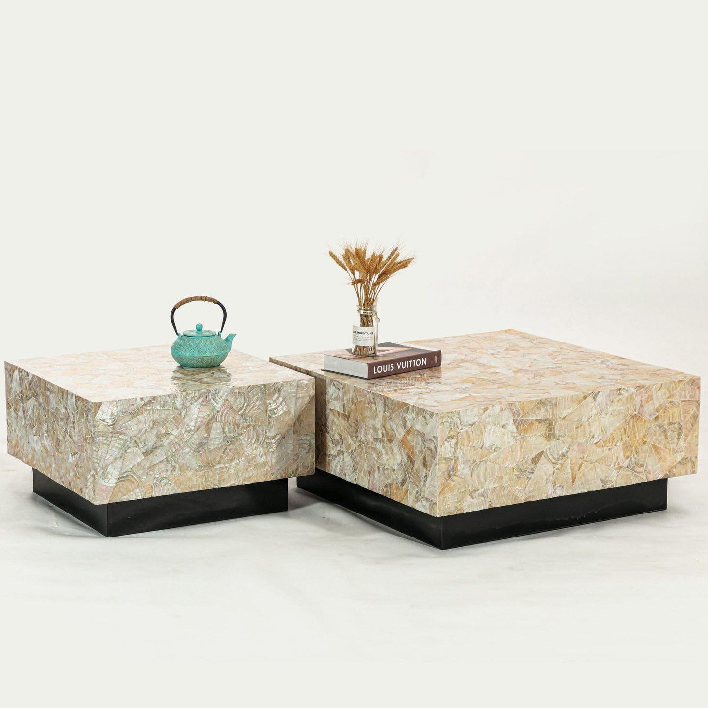 CLUSTER MOTHER OF PEARL HAND MADE COFFEE TABLE Furniture > Living Room > Coffee Tables