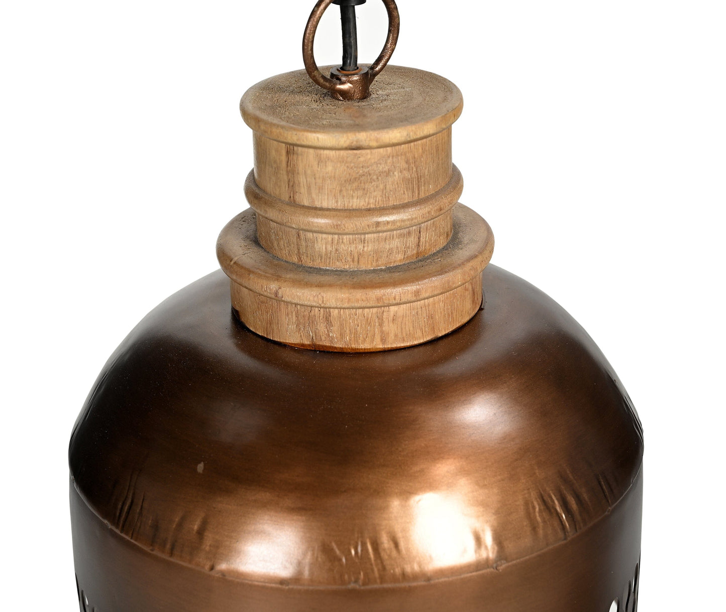 COPPER CUT-OUT AND WOOD LAMPSHADE - Home & Garden > Lighting > Ceiling Lights