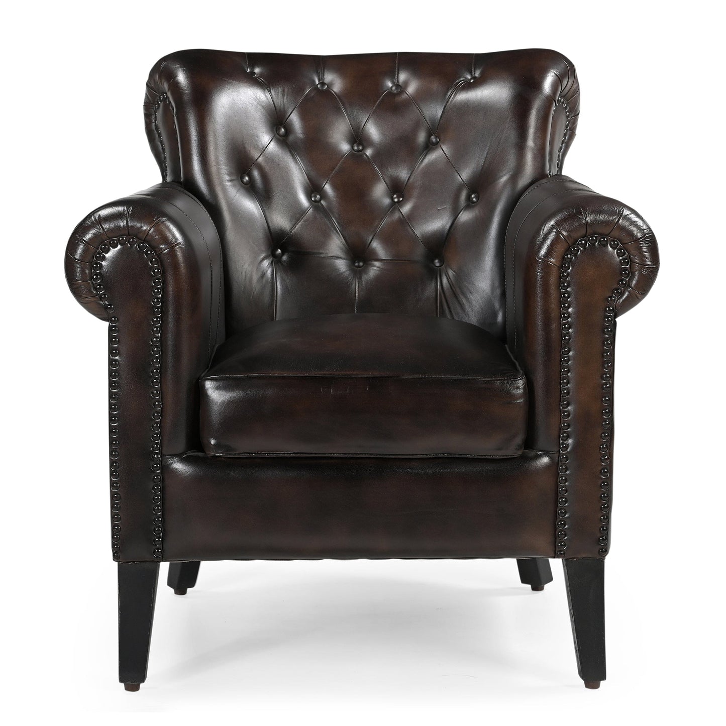 CHOCOLATE LEATHER ARMCHAIR Furniture > Sofas > Sofas & Sofa Beds