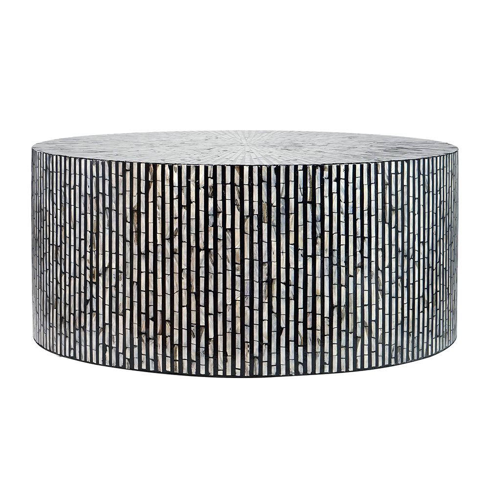 CORDELIA ROUND MOTHER OF PEARL COFFEE TABLE Furniture > Living Room > Coffee Tables