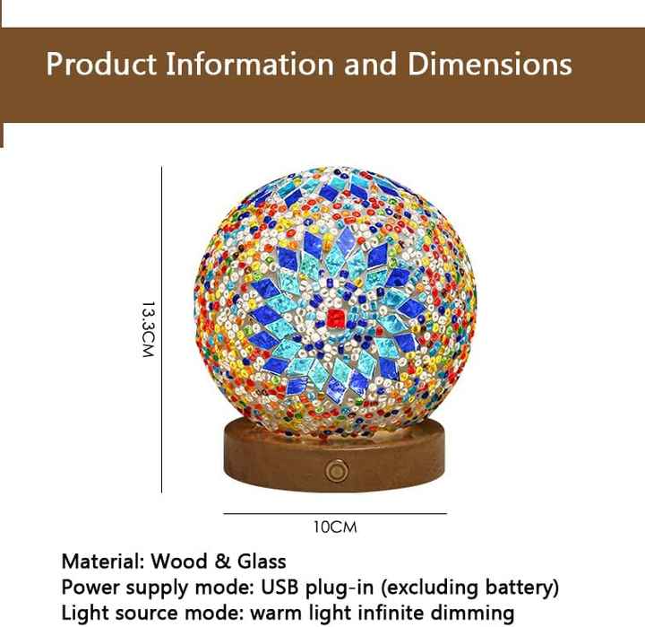 Wavy Orange Handmade Mosaic Glass Lamp Vibrant Decorative Table Light Home & Garden > Lighting > Night Lights & Ambient