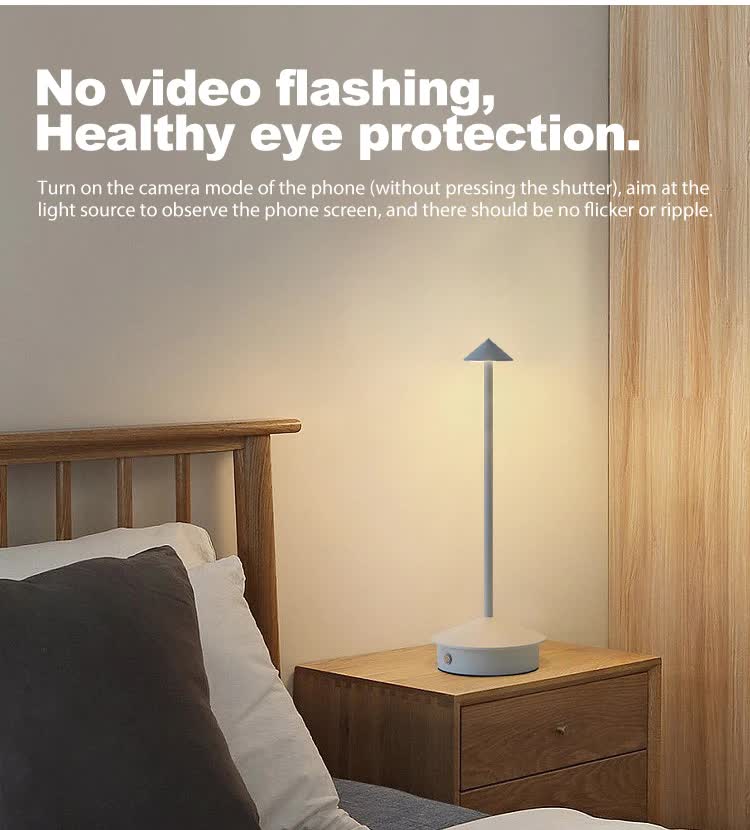 White Modern Minimalist Aluminum LED Mushroom Night Light Creative Bedside Atmosphere Lamp for Dining Room and Bedroom