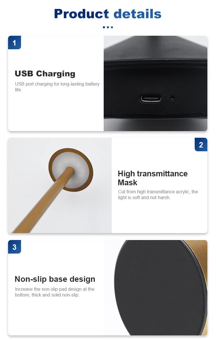 Brown Modern Minimalist Aluminum LED Mushroom Night Light - Creative Bedside Atmosphere Lamp for Dining Room