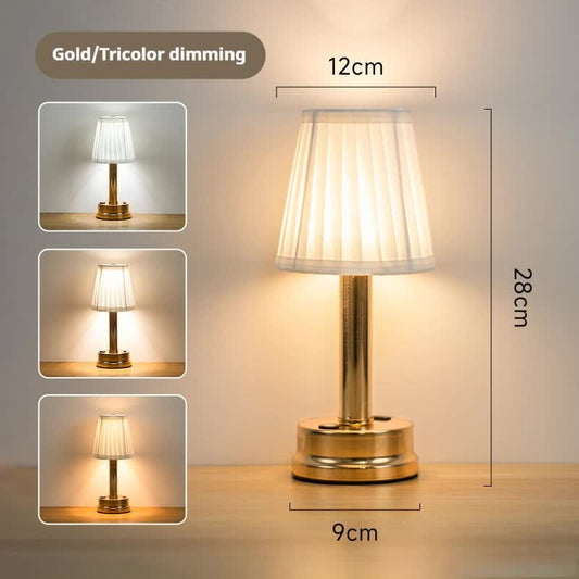 Gold Creative LED Rechargeable Table Lamp | 3 Adjustable Light Modes | Touch Control | USB Charging | Modern Atmosphere