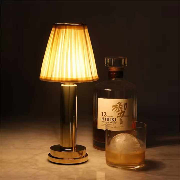 Gold Creative LED Rechargeable Table Lamp | 3 Adjustable Light Modes | Touch Control | USB Charging | Modern Atmosphere