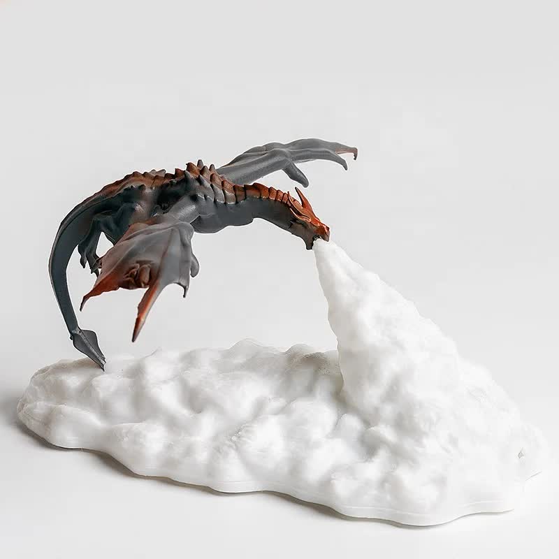 Red Fire Dragon 3D Printed LED Dragon Flame Night Light – Unique Decorative Lamp for Desk Bedroom & Gift Ideas Home &