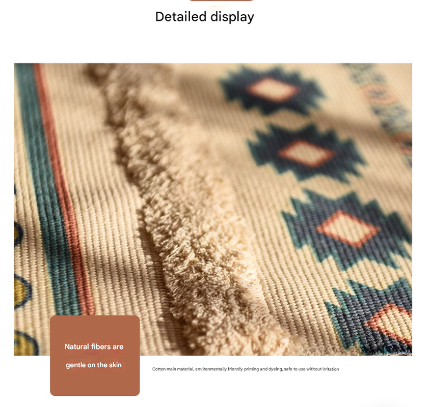 Handwoven Cotton Tassel Floor Rug for Bedroom or Living Room|Soft Modern Geometric Design,60x90cm Home & Garden > Rugs