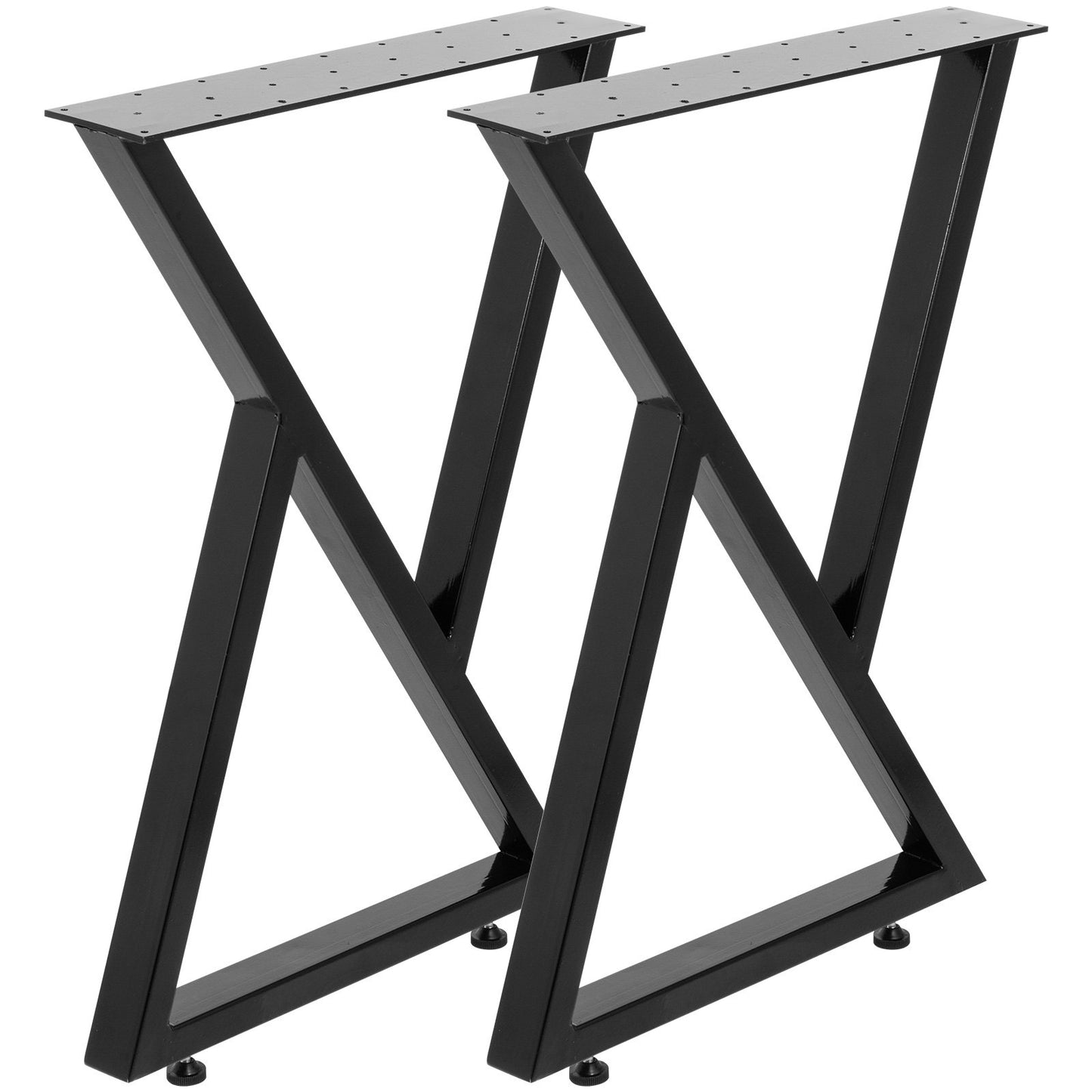 VEVOR Metal Table Legs Set of 2 Dining Table Legs Black Desk Legs 28 Height 20 Width Heavy Duty Bench Legs Zig Zag
