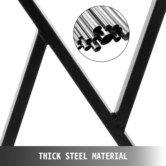 VEVOR Metal Table Legs Set of 2 Dining Table Legs Black Desk Legs 28 Height 20 Width Heavy Duty Bench Legs Zig Zag