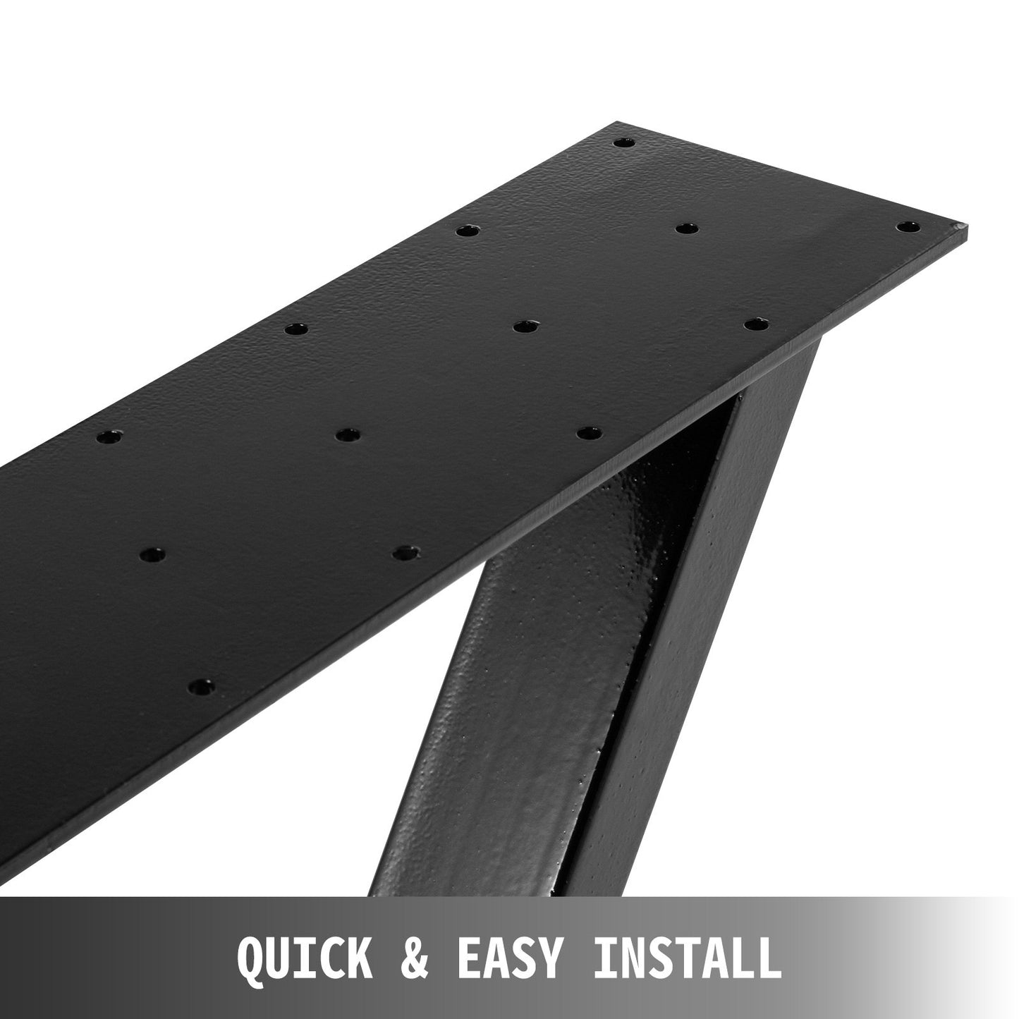 VEVOR Metal Table Legs Set of 2 Dining Table Legs Black Desk Legs 28 Height 20 Width Heavy Duty Bench Legs Zig Zag