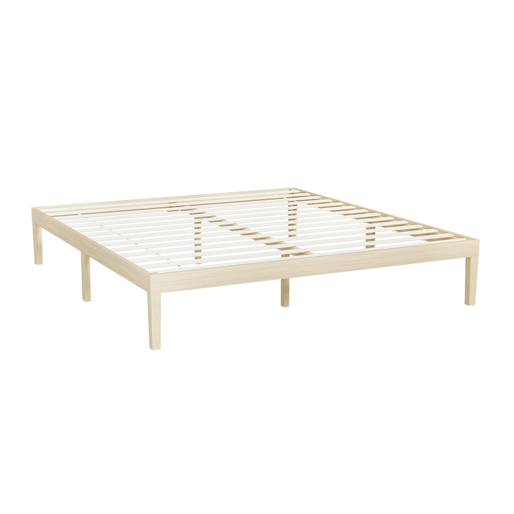 Artiss Bed Frame King Size Wooden Base Mattress Platform Timber Pine BRUNO - Furniture > Bedroom > Beds & Bed Frames