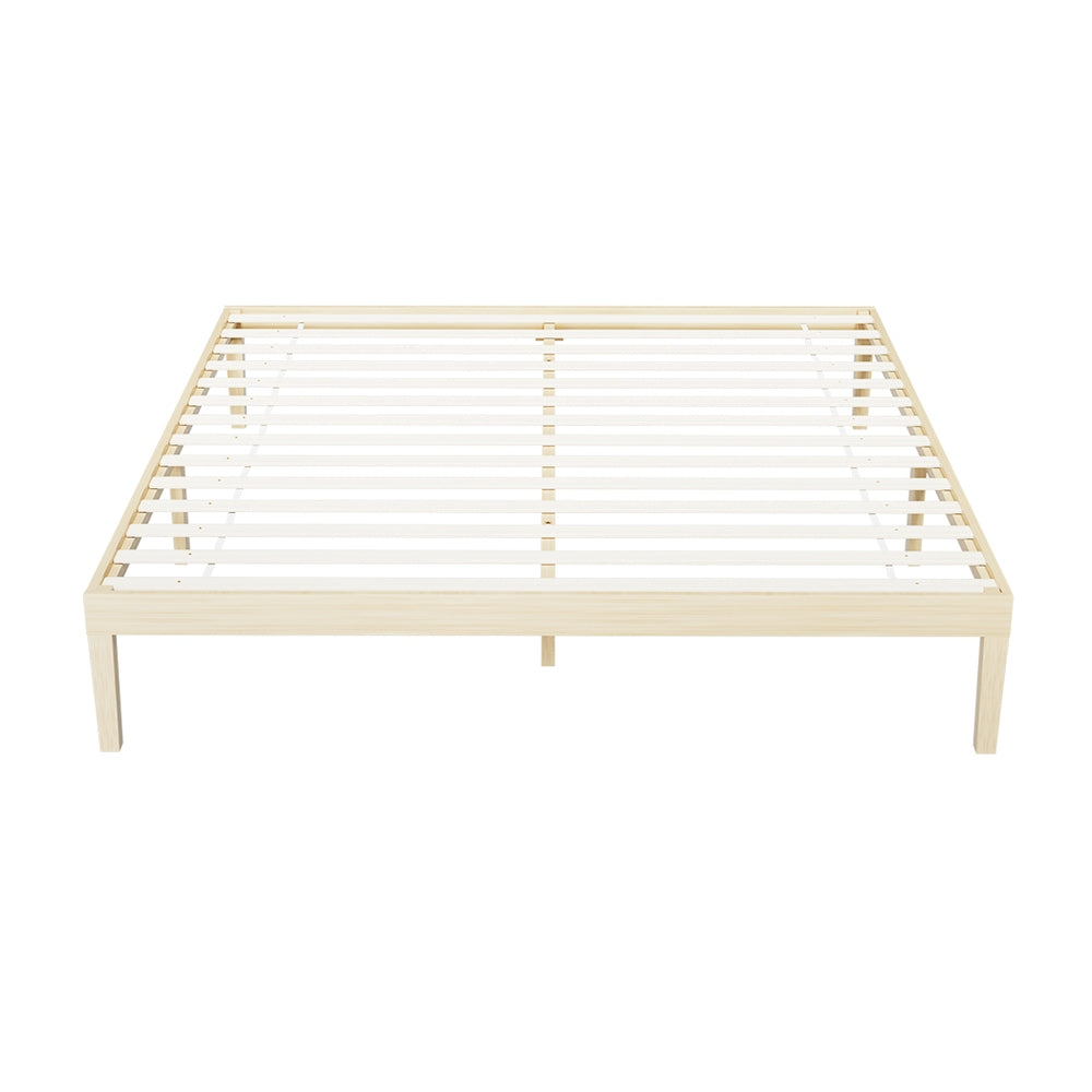 Artiss Bed Frame King Size Wooden Base Mattress Platform Timber Pine BRUNO - Furniture > Bedroom > Beds & Bed Frames