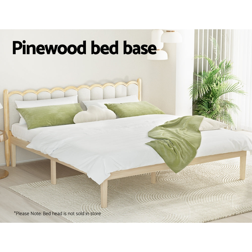 Artiss Bed Frame King Size Wooden Base Mattress Platform Timber Pine BRUNO - Furniture > Bedroom > Beds & Bed Frames