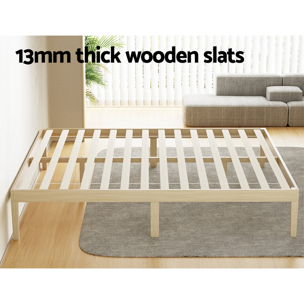 Artiss Bed Frame King Size Wooden Base Mattress Platform Timber Pine BRUNO - Furniture > Bedroom > Beds & Bed Frames