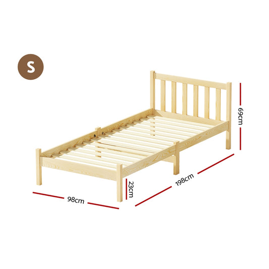 Artiss Bed Frame Single Size Wooden Oak SOFIE Furniture > Bedroom