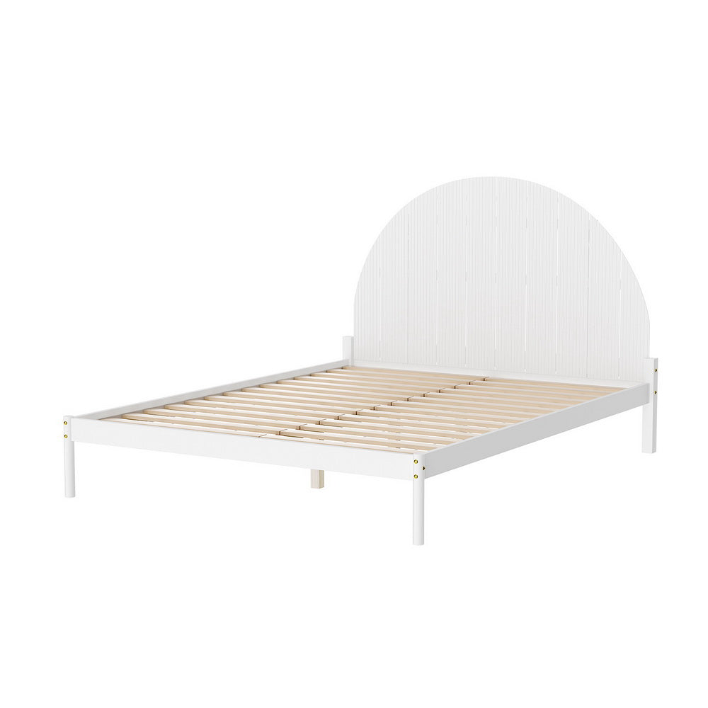 Artiss Bed Frame Queen Size Wooden White DALY - Furniture > Bedroom > Beds & Bed Frames