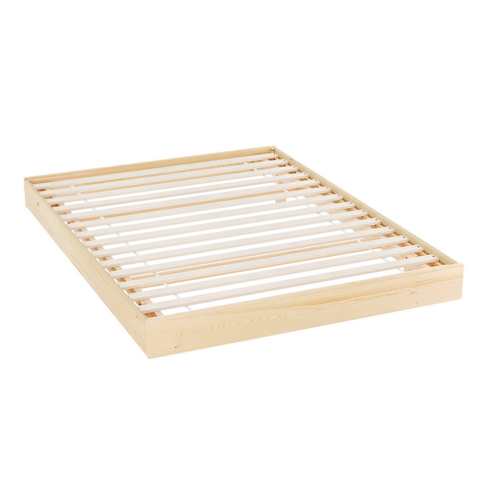 Artiss Bed Frame Double Size Floating Wooden Mattress Base Platform Timber ODIN - Furniture > Bedroom > Beds & Bed