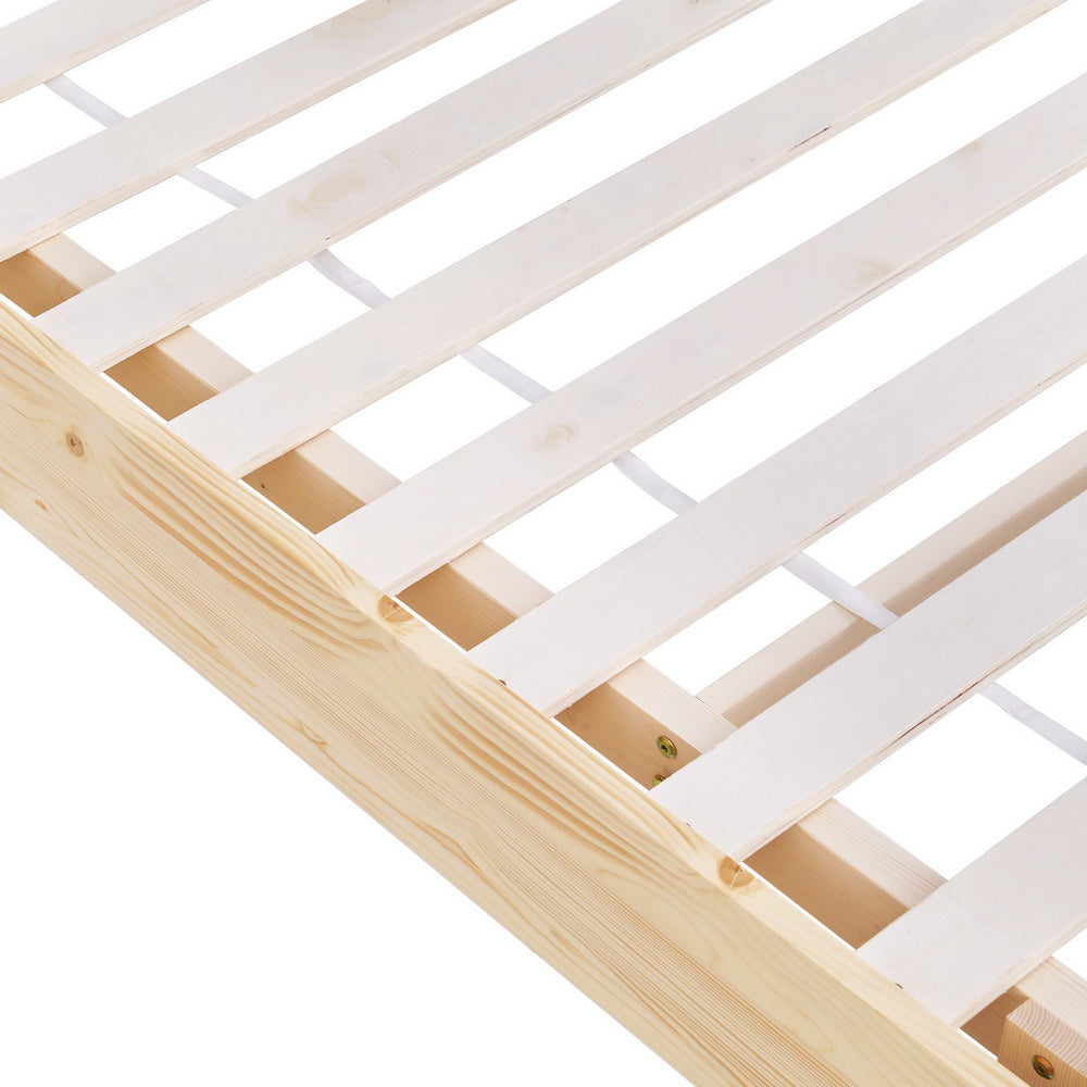 Artiss Bed Frame Double Size Floating Wooden Mattress Base Platform Timber ODIN - Furniture > Bedroom > Beds & Bed